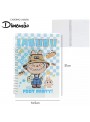 Caderno Espiral Labubu Azul 14,5x21 70 Folhas Bloco De Notas