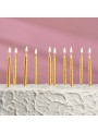 Velas de Bolo Aniversário Espiral Dourada – 8 unidades