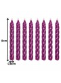 Velas de Bolo Aniversário Espiral Rosa Metalizado – 8 unidades
