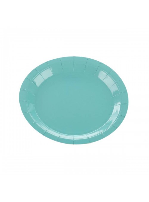 Kit Prato e Copo de Papel Descartáveis de Festa Azul Piscina Silver Festas - 10 unidades de cada