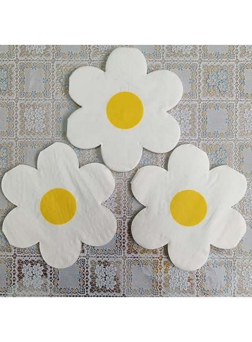 Guardanapo De Papel Flor Margarida 20 Unidades Descartáveis