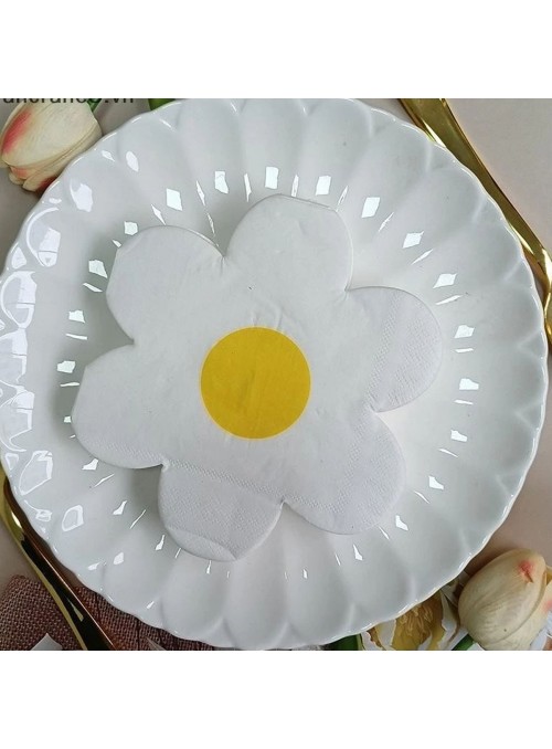 Guardanapo De Papel Flor Margarida 20 Unidades Descartáveis