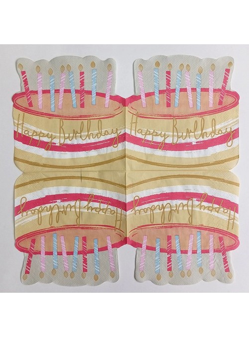 Guardanapo De Papel Bolo De Aniversário 20 Unidades Descartáveis