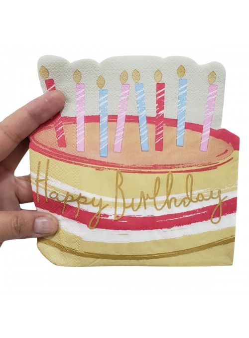 Guardanapo De Papel Bolo De Aniversário 20 Unidades Descartáveis