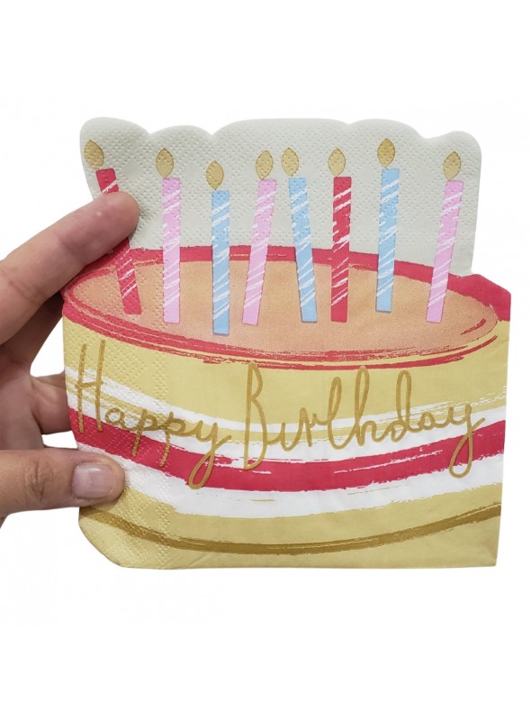 Guardanapo De Papel Bolo De Aniversário 20 Unidades Descartáveis
