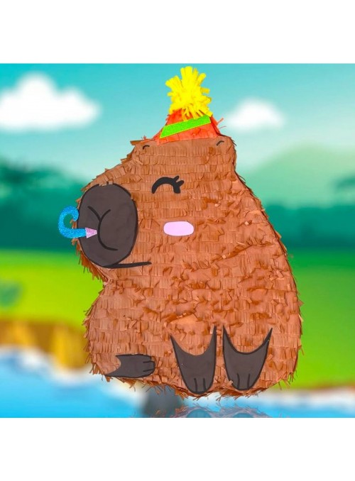 Pinhata Capivara Divertida com Bastão e Máscara Bam Festas Boutique de Festas