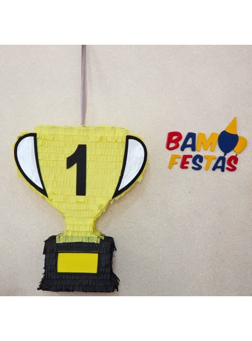 Pinhata Troféu Campeão com Bastão e Máscara Bam Festas Boutique de Festas