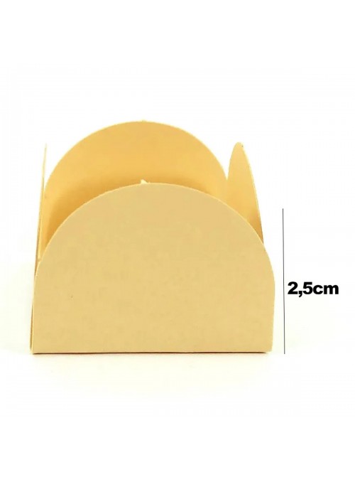 Forminhas para Doces 4 Pétalas Bege 3,5cm x 2,5cm 50 unidades