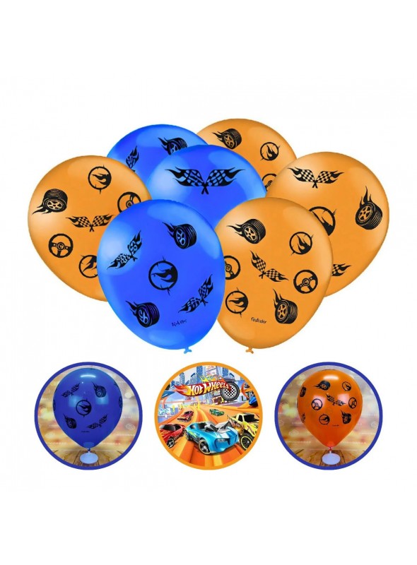 Balões de Látex Festa Hot Wheels 9 Polegadas 23cm Festcolor 25 Unidades