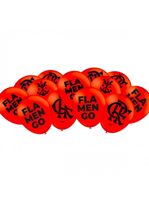 Balão De Látex Time Flamengo Futebol 9 Polegadas 23cm 25 Unidades