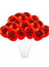Balão De Látex Time Flamengo Futebol 9 Polegadas 23cm 25 Unidades