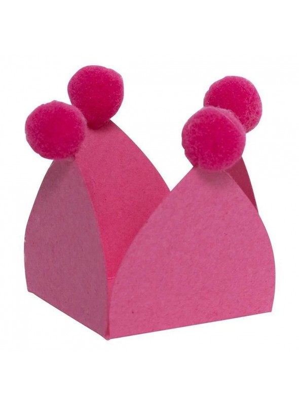 Forminhas para Doces Rosa Chiclete com Pompom Mesa Festa 20 Unidades