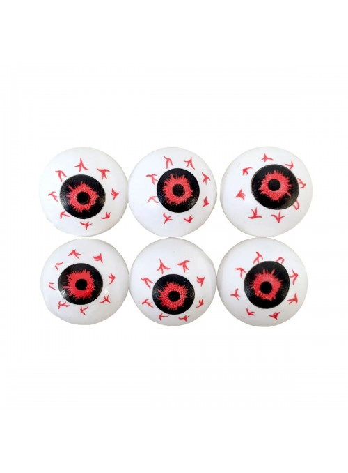 Enfeite Decorativo Halloween Olhos Silver Festas - 6 unidades