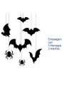 Enfeite Halloween para Pendurar Aranhas e Morcegos 1 Metro