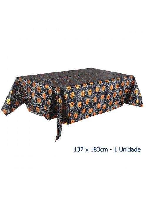 Toalha De Mesa Halloween Abóbora 137 X 183cm Descartável