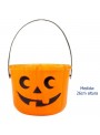 Baldinho Balde Halloween Abóbora Laranja 17cm Silver Festas