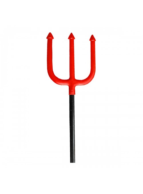 Tridente De Plástico Vermelho Desmontável 100cm Halloween