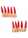Unhas De Bruxa Vermelhas Halloween Látex 10 Unidades Adereço