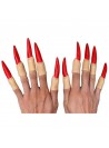 Unhas De Bruxa Vermelhas Halloween Látex 10 Unidades Adereço
