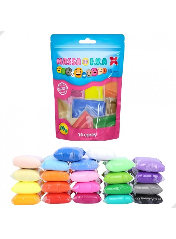 Massinha De Modelar Massa De Eva 10 Cores 50g Artesanato