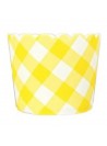 Forminhas para Cupcake de Papel Forneáveis Xadrez Amarelo Vichy 20 Unidades