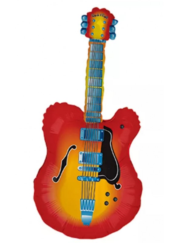 Balão Bexiga Metalizada Instrumento Guitarra – 1 unidade