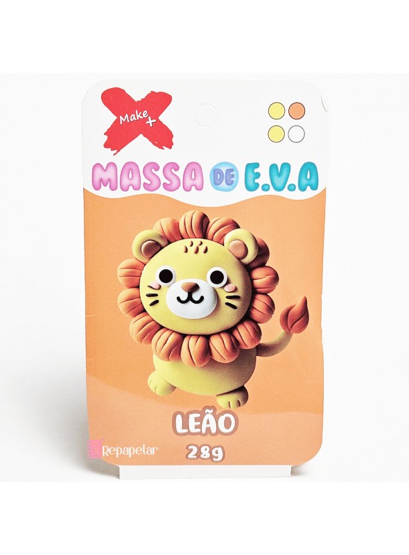 Massinha De Eva Leão 4 Cores Com Qrcode Monte Seu Leão
