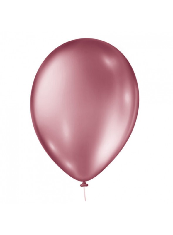 Balões de Látex Rosa Metálico 11 Polegadas 28cm São Roque 25 Unidades