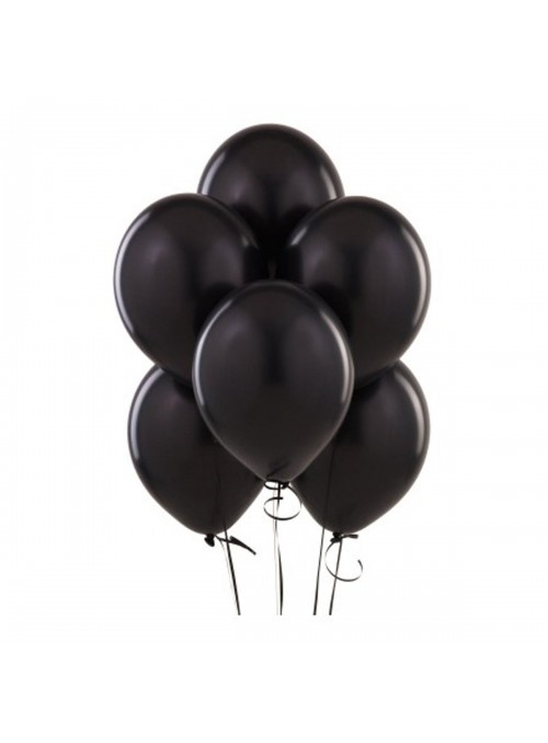 Balão de Látex Preto Ébano 11 Polegadas 28cm São Roque 50 Unidades