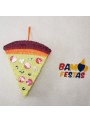 Pinhata Pedaço de Pizza com Bastão Máscara Confetes Bam Festas Piñata