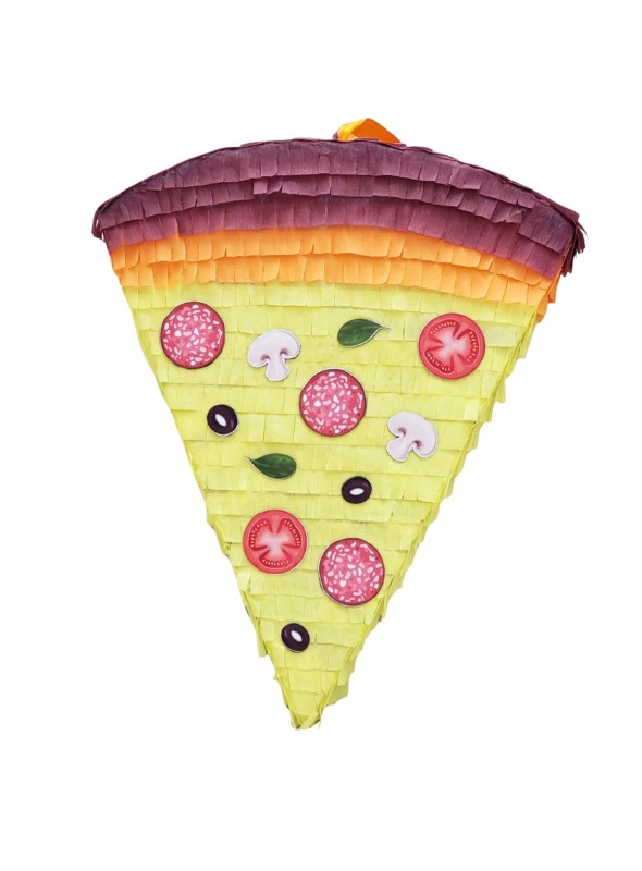 Pinhata Pedaço de Pizza com Bastão Máscara Confetes Bam Festas Piñata