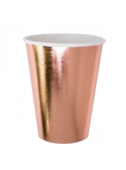 Copos Descartáveis de Papel Liso Bronze - 10 unidades