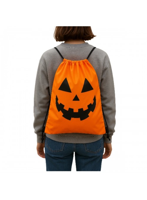 Mochila Divertida Abóbora Halloween Saco Para Doces 1 Und