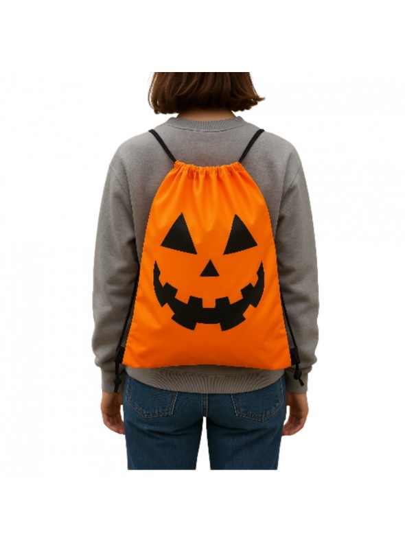 Mochila Divertida Abóbora Halloween Saco Para Doces 1 Und