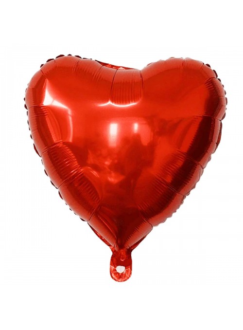 Balão Metalizado Coração Vermelho 10 Polegadas 25,3cm 6 Unidades