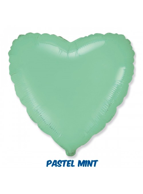 Balão Metalizado Coração Pastel Mint 20 Polegadas 50cm Flexmetal