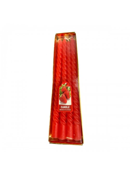 Vela Decorativa Natalina Natal Vermelho 25cm 4unid Christmas