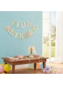 Faixa Decorativa Feliz Aniversário Colorido Pastel 4,0 Metros Silver Festas
