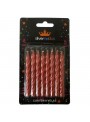 Velas de Bolo Aniversário Espiral Vermelho – 8 unidades
