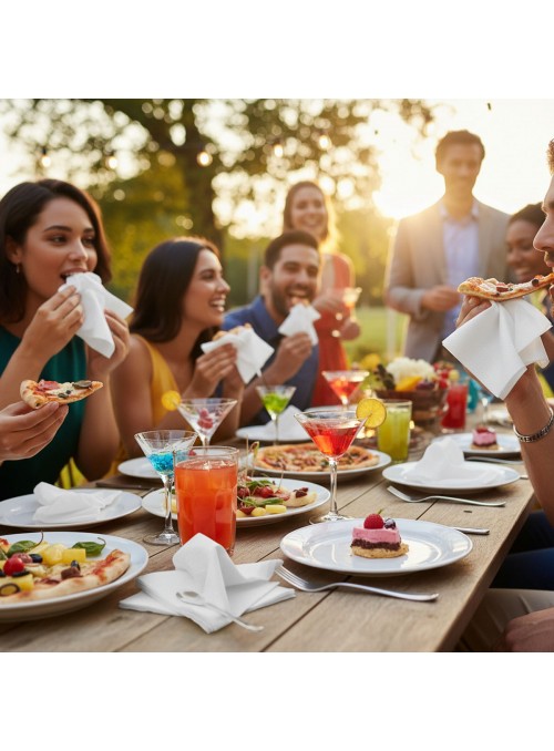 Guardanapos de Papel Folha Dupla Branco 32x32 Silver Festas – 20 unidades