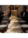 Vela de Aniversário Palito 18cm Metalizada Dourada Silver Festas 8 unidades