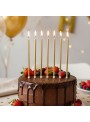 Vela de Aniversário Palito 18cm Metalizada Dourada Silver Festas 8 unidades