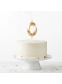 Vela de Aniversário Design Número 0 Dourada Perolizada Silver Festas
