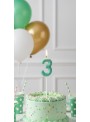 Vela de Aniversário Número 3 Verde Candy Colors Silver Festas