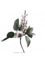 Enfeite De Natal Ramo De Flor Branco 25cm Decoração Natalina