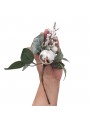 Enfeite De Natal Ramo De Flor Branco 25cm Decoração Natalina