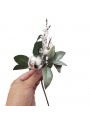 Enfeite De Natal Ramo De Flor Branco 25cm Decoração Natalina
