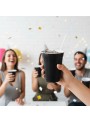 Copo Americano de Plástico Preto 360ml 10 Unidades Descartáveis de Festa