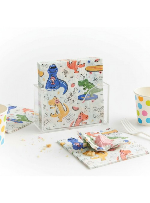 Guardanapo De Papel Festa Dinossauros 33x33cm 20 Unidades