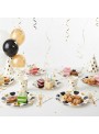 Prato De Papel Poá Grande Preto Dourado 18cm 8un Descartáveis